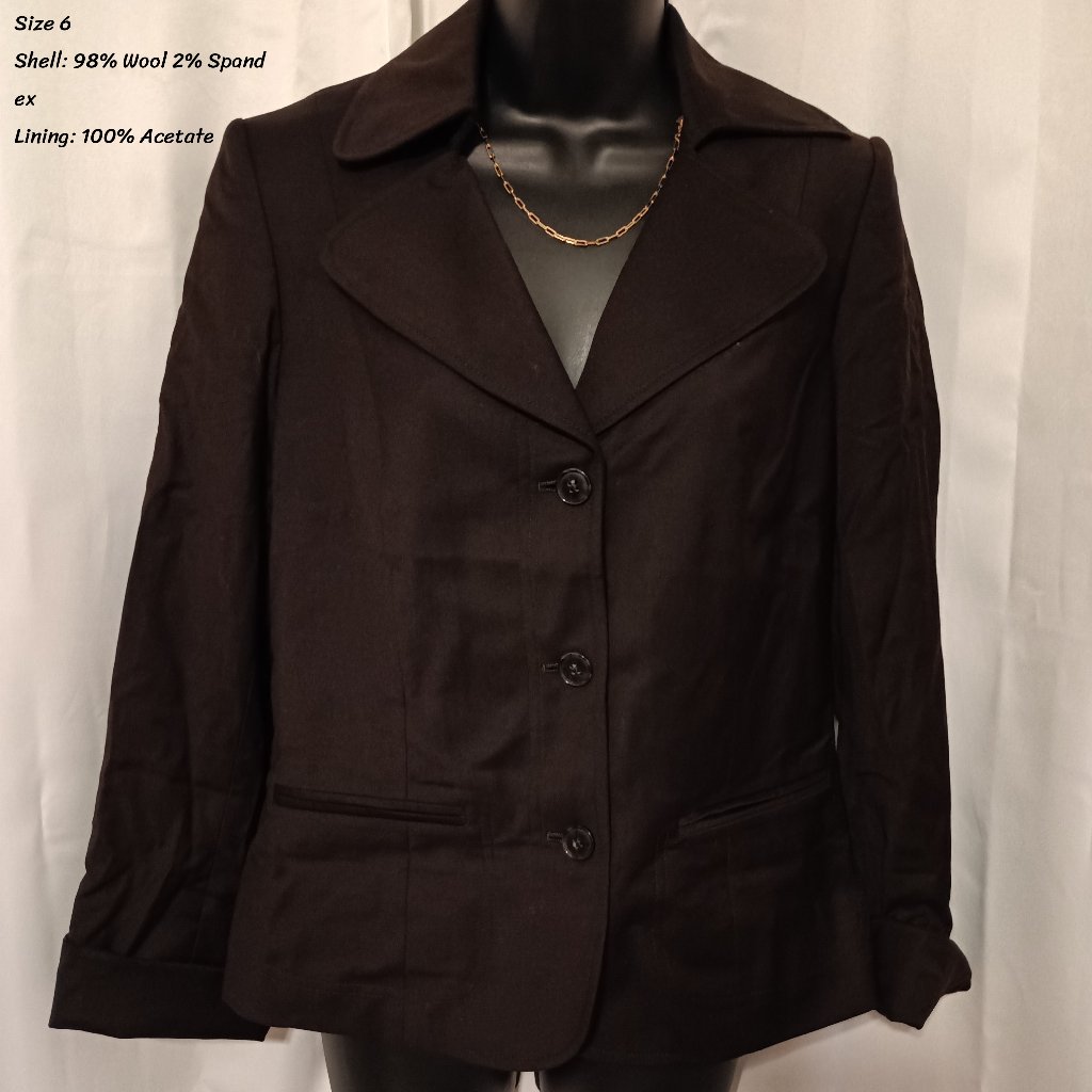 Ellen Tracy Saks Wool Black Blazer 6